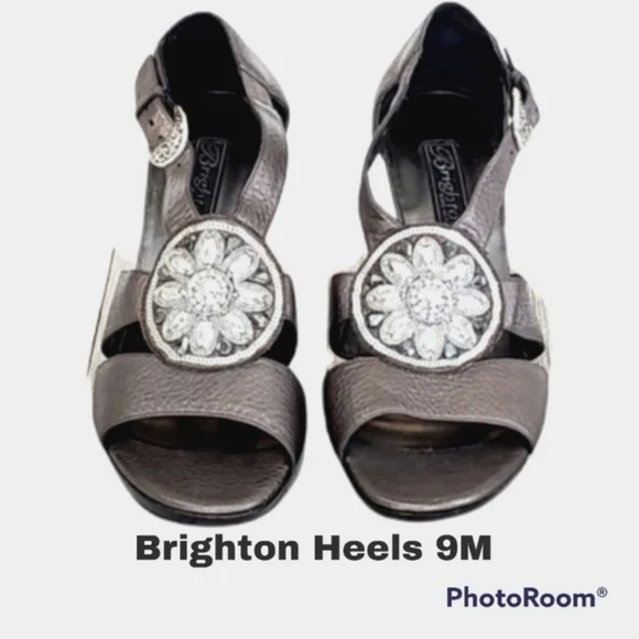 BRIGHTON Viva, Italian Leather Heel. 9M Pewter/Black. - Picture 5 of 5